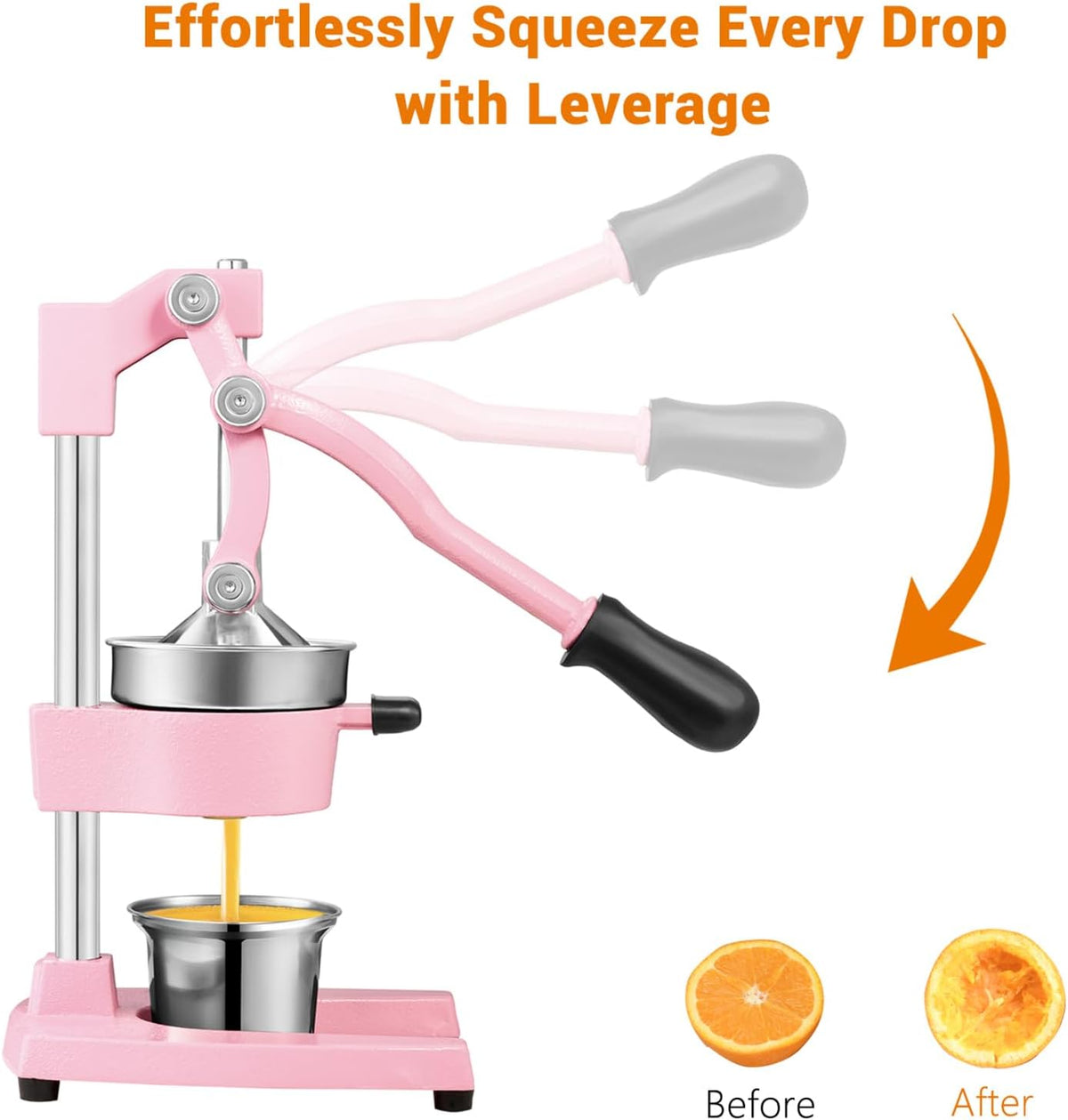 Cast Iron Manual Juicer for Orange Lemon Citrus Fruit & Lime