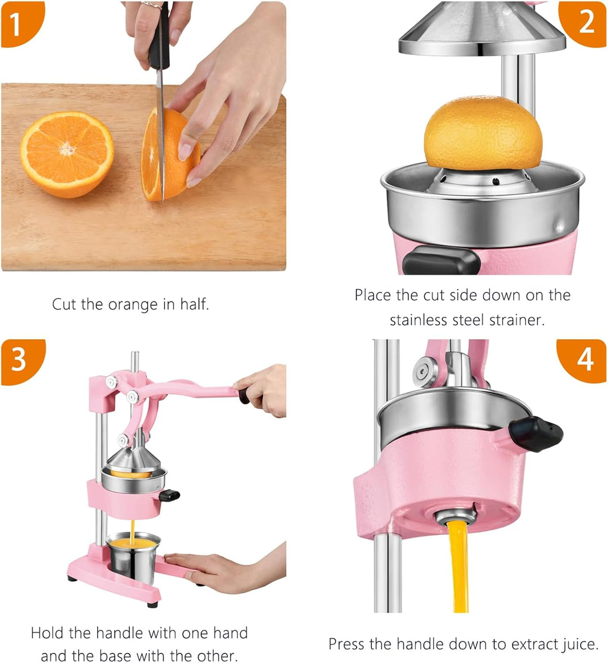 Cast Iron Manual Juicer for Orange Lemon Citrus Fruit & Lime