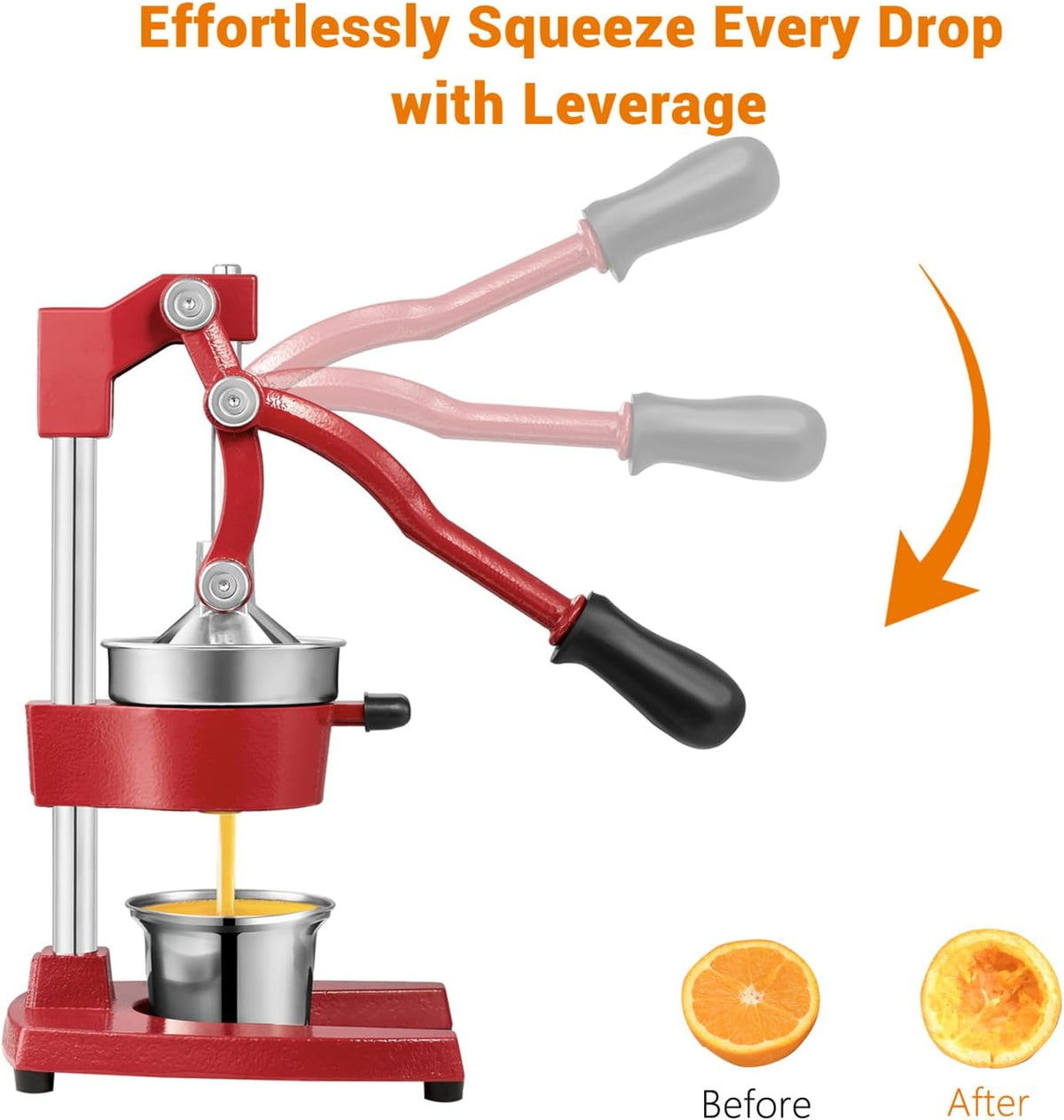 Cast Iron Manual Juicer for Orange Lemon Citrus Fruit & Lime