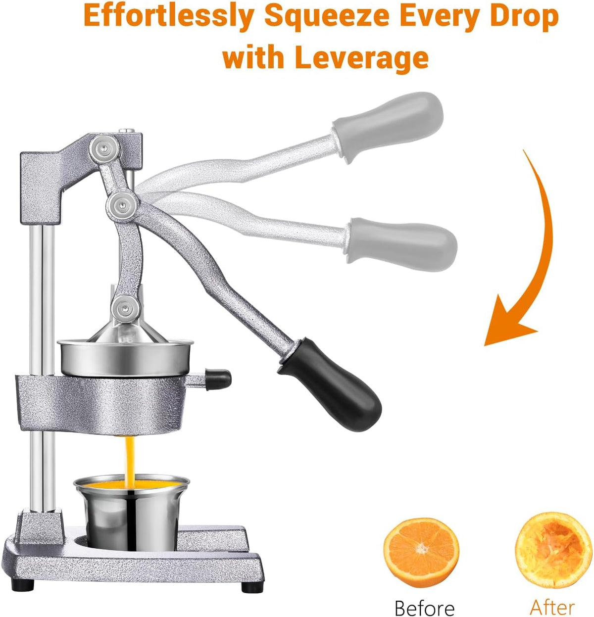Cast Iron Manual Juicer for Orange Lemon Citrus Fruit & Lime