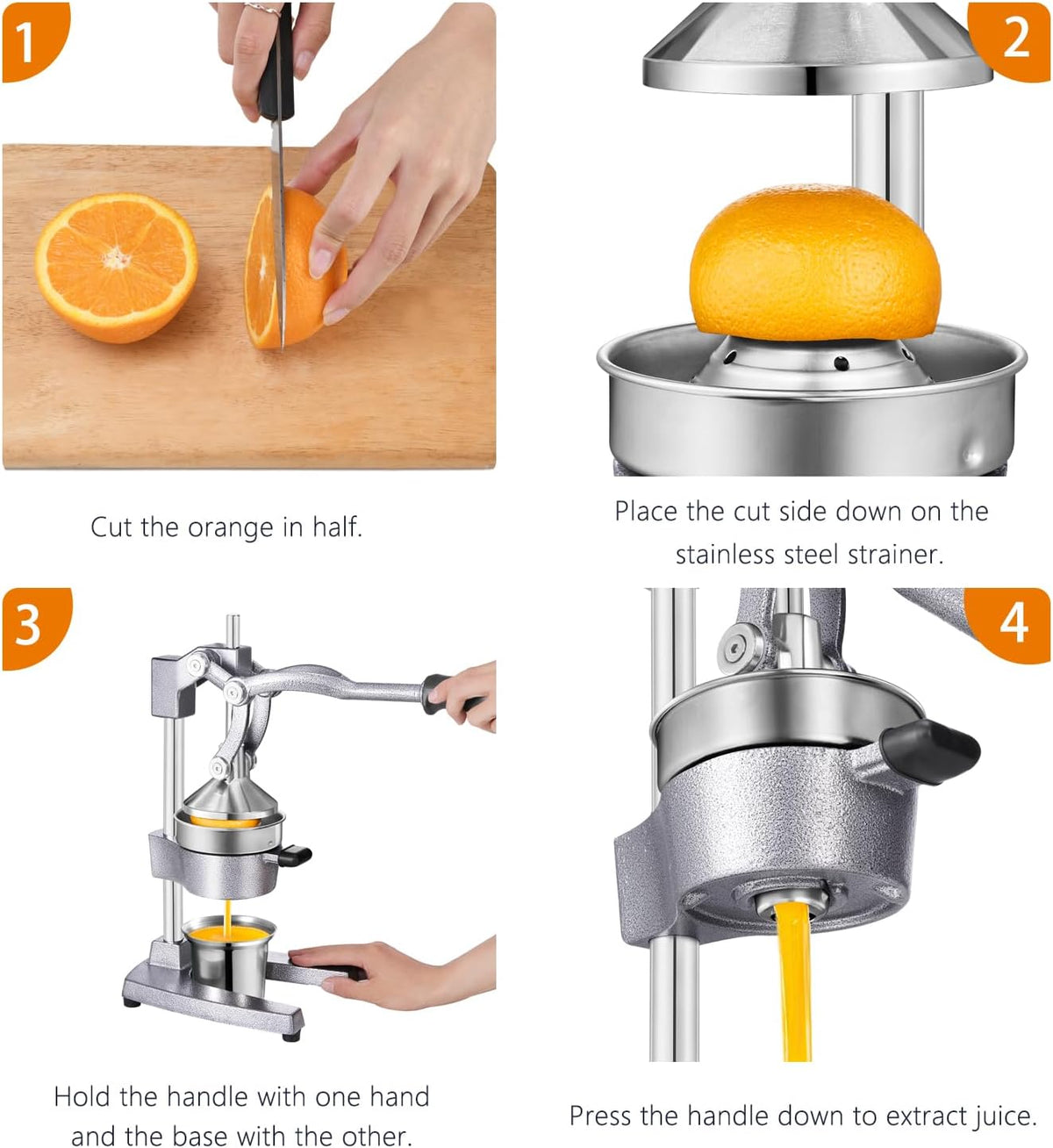 Cast Iron Manual Juicer for Orange Lemon Citrus Fruit & Lime
