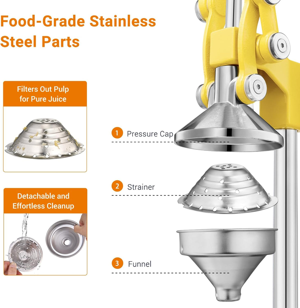 Cast Iron Manual Juicer for Orange Lemon Citrus Fruit & Lime