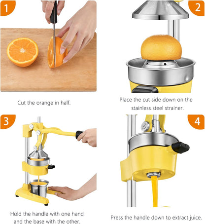 Cast Iron Manual Juicer for Orange Lemon Citrus Fruit & Lime