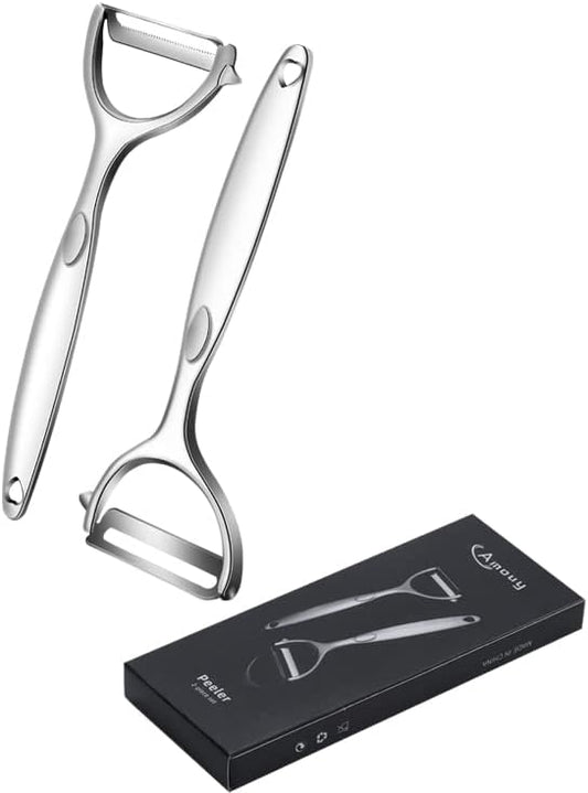Premium Peeler Set - Vegetable,Apple Peelers for Kitchen, Fruit, Carrot, Veggie,Potatoes Peeler,Y-Shaped Stainless Steel Peelers,with Ergonomic Non-Slip Handle & Sharp Blade,Good Sturdy (2PCS)