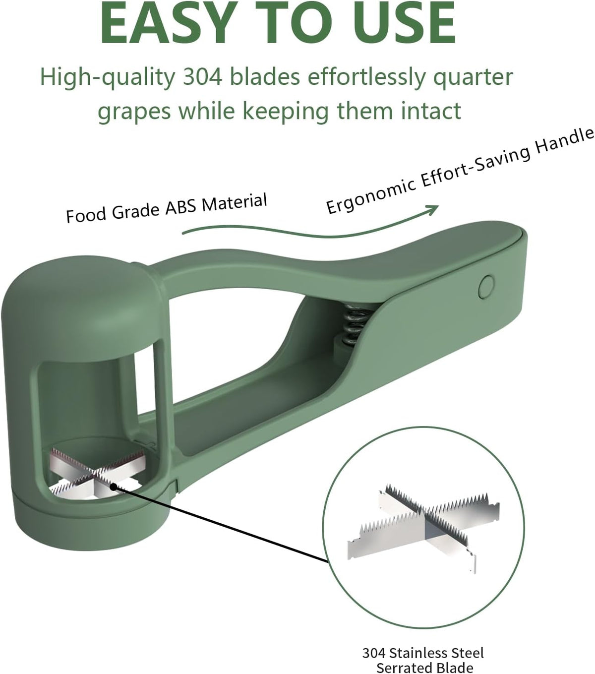 Grape Cutter Grape Slicer for Toddlers,Grape Cherry Tomato Strawberry Cutter Quarter Slicer tool For Vegetable Fruit Salad Cake Decoration,Stainless Steel kitchen Gadget Fruit cutter(Bule)