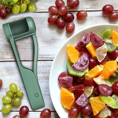 Grape Cutter Grape Slicer for Toddlers,Grape Cherry Tomato Strawberry Cutter Quarter Slicer tool For Vegetable Fruit Salad Cake Decoration,Stainless Steel kitchen Gadget Fruit cutter(Bule)
