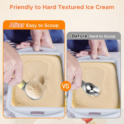 LT Heated Ice Cream Scoop, Rechargeable Electric Warming Scooper, Heats to 158F for Hard Ice Cream, IP67 Waterproof, Easy for Seniors & Kids (Yellow)