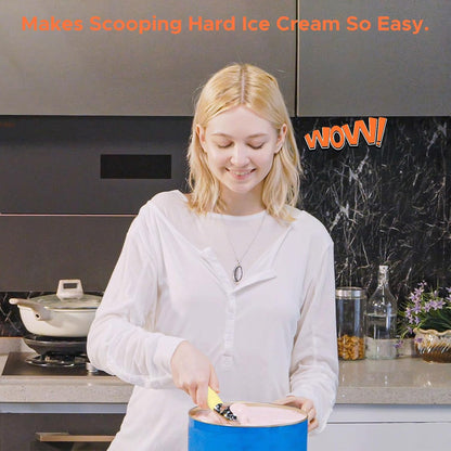 LT Heated Ice Cream Scoop, Rechargeable Electric Warming Scooper, Heats to 158F for Hard Ice Cream, IP67 Waterproof, Easy for Seniors & Kids (Yellow)