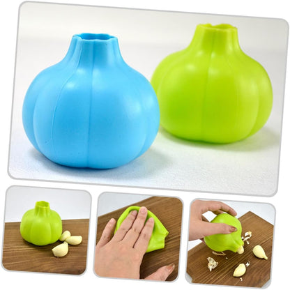 2Pcs Silicone Garlic Peeler Tubes Reusable Kitchen Tool for Easy Garlic Skin Removal Soft Flexible Roller for Quick Peeling and Convenient Cooking Aid Random Color