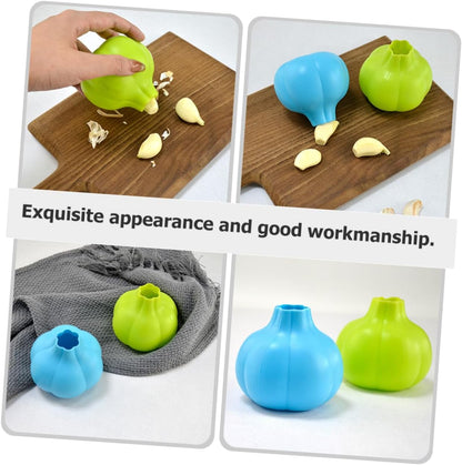 2Pcs Silicone Garlic Peeler Tubes Reusable Kitchen Tool for Easy Garlic Skin Removal Soft Flexible Roller for Quick Peeling and Convenient Cooking Aid Random Color