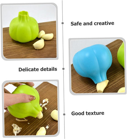 2Pcs Silicone Garlic Peeler Tubes Reusable Kitchen Tool for Easy Garlic Skin Removal Soft Flexible Roller for Quick Peeling and Convenient Cooking Aid Random Color