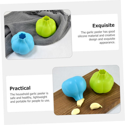 2Pcs Silicone Garlic Peeler Tubes Reusable Kitchen Tool for Easy Garlic Skin Removal Soft Flexible Roller for Quick Peeling and Convenient Cooking Aid Random Color