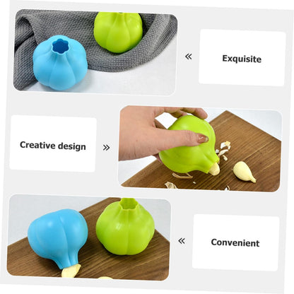 2Pcs Silicone Garlic Peeler Tubes Reusable Kitchen Tool for Easy Garlic Skin Removal Soft Flexible Roller for Quick Peeling and Convenient Cooking Aid Random Color