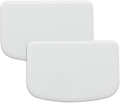 Plastic Bench Scraper for Baking - 2 White Bowl Scraper - Flexible Food Safe Dough Scraper Multipurpose Good Grip Curved and Flat Edge Dough Cutter - Essential Pan Scraper for Kitchen Use