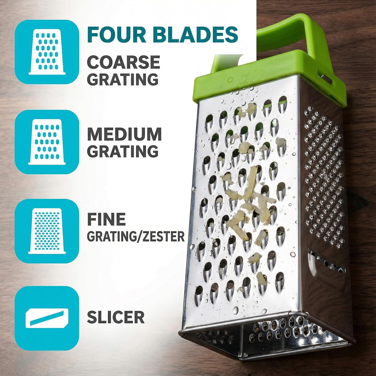 3Pcs Mini Box Grater Set - Stainless Steel Cheese Graters for Kitchen Slicing Cheese, Ginger, and Vegetables - Small Size, Multipurpose Graters with 4 Sides - Ideal for Home Cooking