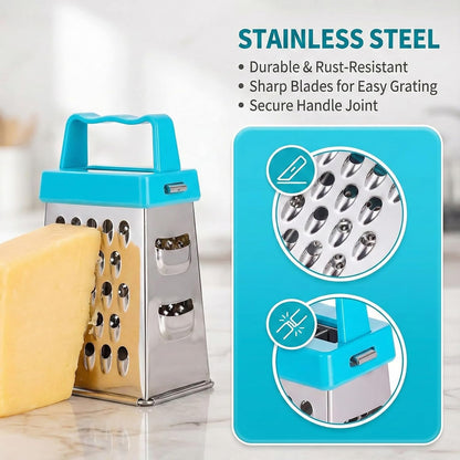 3Pcs Mini Box Grater Set - Stainless Steel Cheese Graters for Kitchen Slicing Cheese, Ginger, and Vegetables - Small Size, Multipurpose Graters with 4 Sides - Ideal for Home Cooking