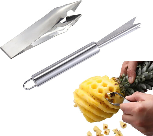 2Pcs Pineapple Eye Remover Tool Stainless Steel Peeler and Cutter Multifunctional Fruit Slicer Corer for Peel Peeler Pinapple Cut Kitchen Tools and Accessories