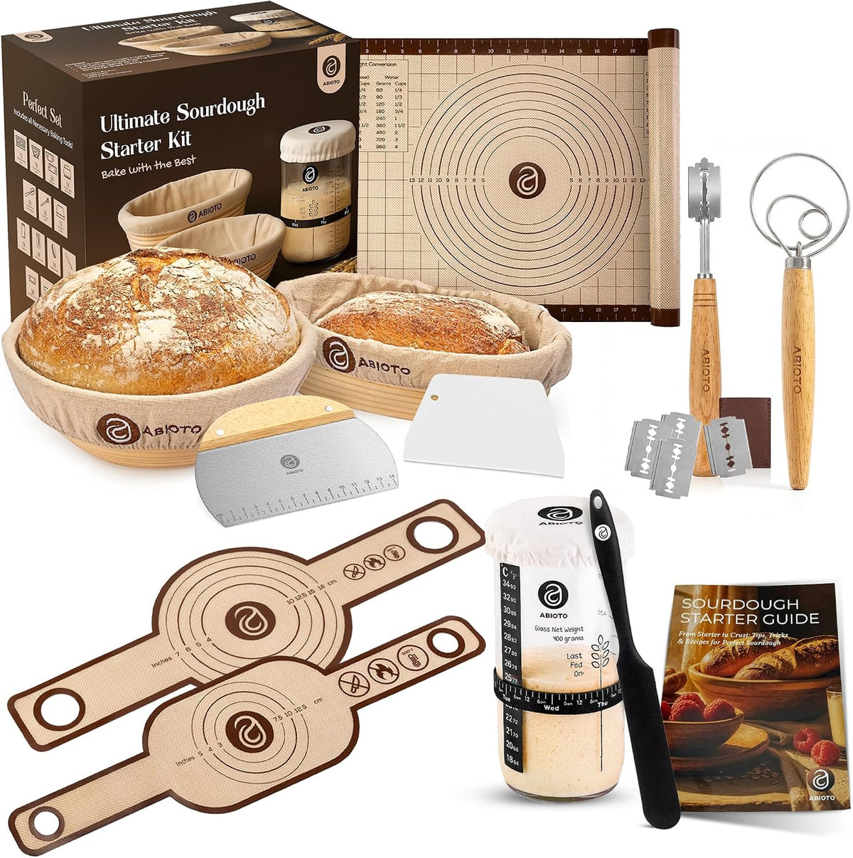 Banneton Baskets with Sourdough Bread Baking Supplies