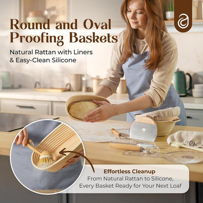 Banneton Baskets with Sourdough Bread Baking Supplies
