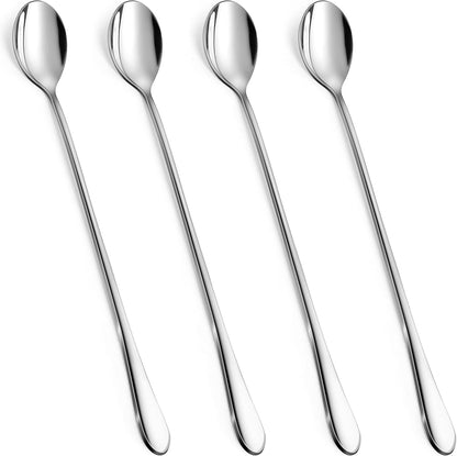 9-Inch Long Coffee Spoons for Coffee Bar, Coffee Stirrers Ice Cream Spoon Tea Spoons Stainless Steel Long Spoon for Cocktail Stirring Iced Tea, Coffee Bar Accessories (2-Pack)
