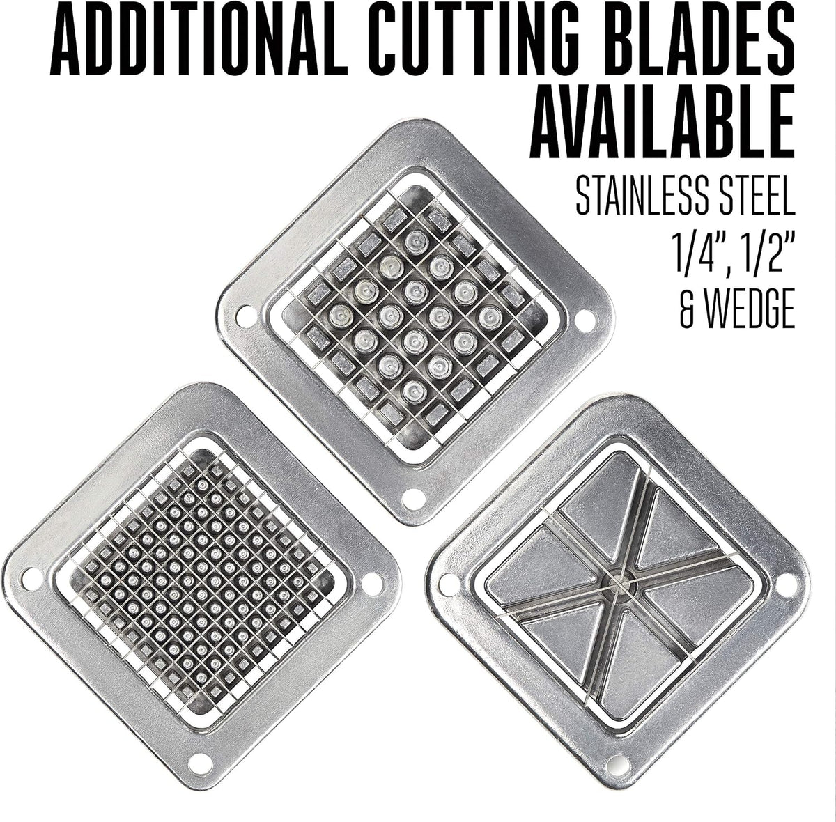 Professional French Fry Cutter for Potatoes and Vegetable Dicer, 3/8” Stainless Steel Cutting Blade, Suction Cup and Wall-Mount Feet, Restaurant-Quality, Black (36-3550-W)