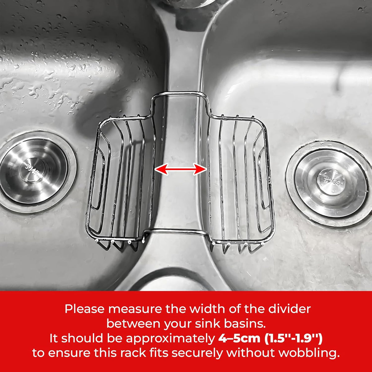 Stainless Steel Sponge Holder for Kitchen Sink - Never Rust Hanging Saddle Double for Soap Kitchen Sink Caddy 2.2 inch, Rustproof Organizer for Dishwashing and Brush Drying