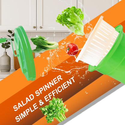 5 Gallon Salad Spinner,Large Capacity Vegetable Friuts Salad Dryer,Commercial Manual Salad Mixer for Restaurants Kitchen & Catering,Green & Orange. (Orange, 5 Gallon)