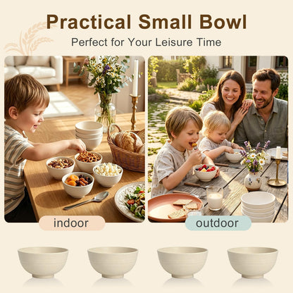 Wheat Straw Bowls 40 OZ, Unbreakable Salad Container for Lunch, Plastic Bowls with Lids, Microwavable Meal Prep Bowls for Cereal, Ramen, Soup, Leftovers - 4 Large Bowls and 4 Lids, Multi