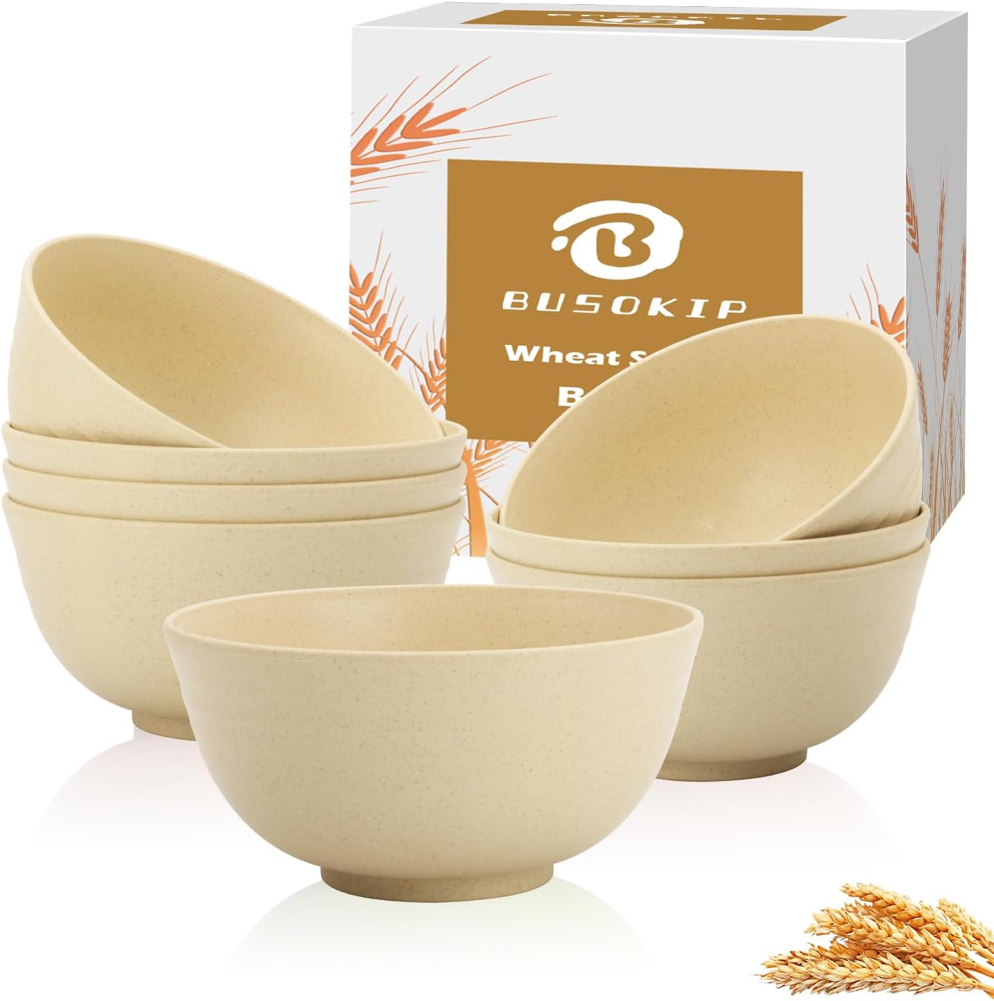 Wheat Straw Bowls 40 OZ, Unbreakable Salad Container for Lunch, Plastic Bowls with Lids, Microwavable Meal Prep Bowls for Cereal, Ramen, Soup, Leftovers - 4 Large Bowls and 4 Lids, Multi