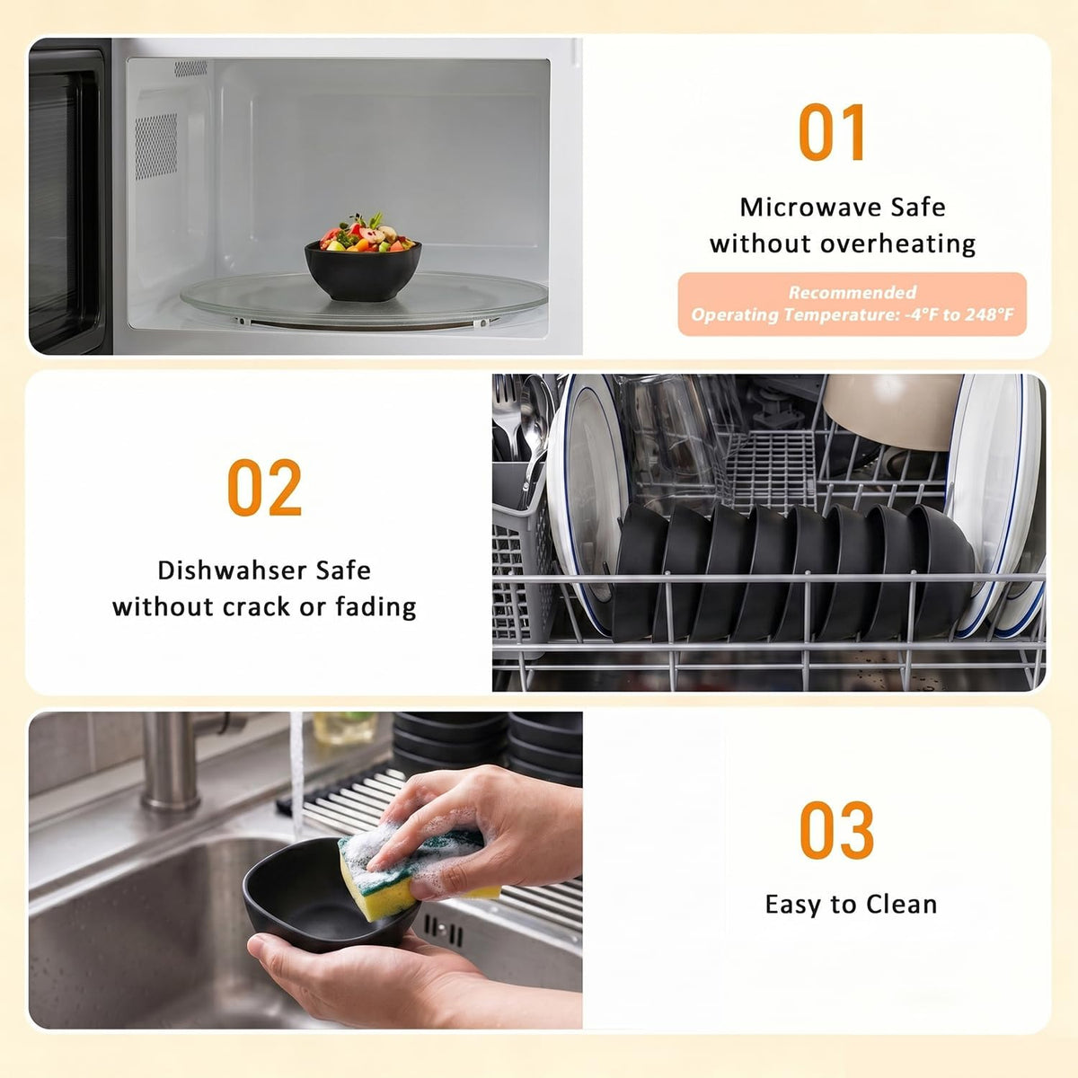 Wheat Straw Bowls 40 OZ, Unbreakable Salad Container for Lunch, Plastic Bowls with Lids, Microwavable Meal Prep Bowls for Cereal, Ramen, Soup, Leftovers - 4 Large Bowls and 4 Lids, Multi
