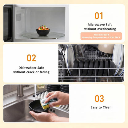 Wheat Straw Bowls 40 OZ, Unbreakable Salad Container for Lunch, Plastic Bowls with Lids, Microwavable Meal Prep Bowls for Cereal, Ramen, Soup, Leftovers - 4 Large Bowls and 4 Lids, Multi