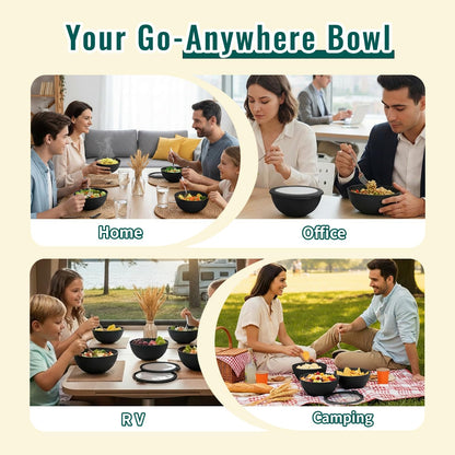 Wheat Straw Bowls 40 OZ, Unbreakable Salad Container for Lunch, Plastic Bowls with Lids, Microwavable Meal Prep Bowls for Cereal, Ramen, Soup, Leftovers - 4 Large Bowls and 4 Lids, Multi