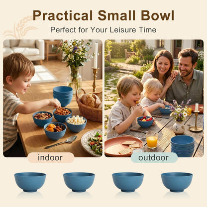 Wheat Straw Bowls 40 OZ, Unbreakable Salad Container for Lunch, Plastic Bowls with Lids, Microwavable Meal Prep Bowls for Cereal, Ramen, Soup, Leftovers - 4 Large Bowls and 4 Lids, Multi