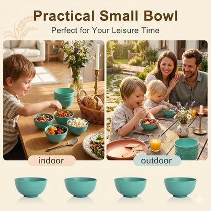 Wheat Straw Bowls 40 OZ, Unbreakable Salad Container for Lunch, Plastic Bowls with Lids, Microwavable Meal Prep Bowls for Cereal, Ramen, Soup, Leftovers - 4 Large Bowls and 4 Lids, Multi