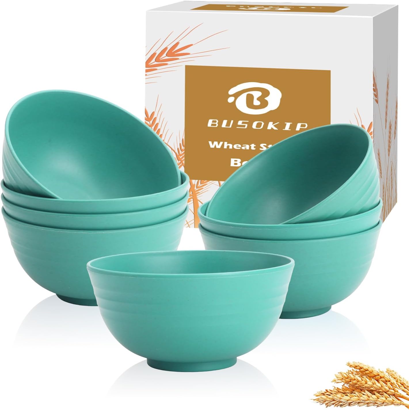 Wheat Straw Bowls 40 OZ, Unbreakable Salad Container for Lunch, Plastic Bowls with Lids, Microwavable Meal Prep Bowls for Cereal, Ramen, Soup, Leftovers - 4 Large Bowls and 4 Lids, Multi