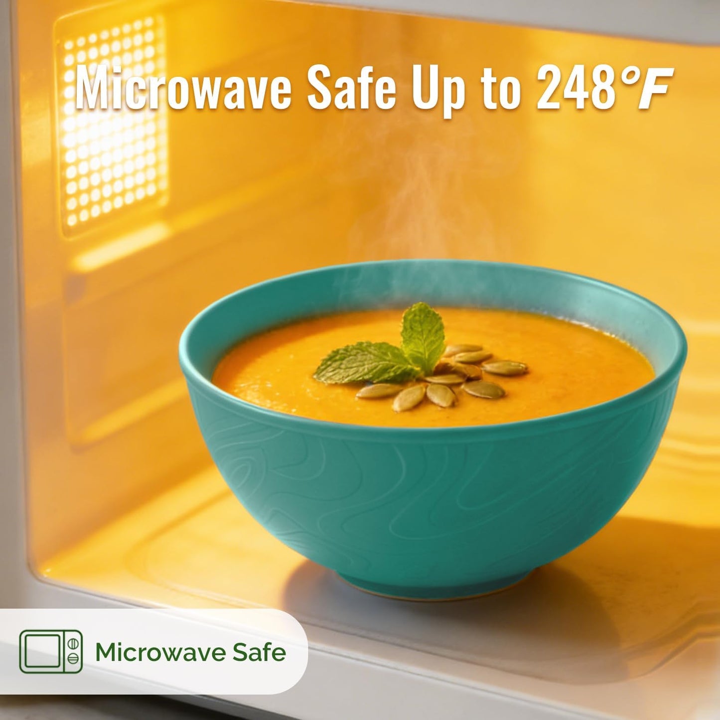 Wheat Straw Bowls 40 OZ, Unbreakable Salad Container for Lunch, Plastic Bowls with Lids, Microwavable Meal Prep Bowls for Cereal, Ramen, Soup, Leftovers - 4 Large Bowls and 4 Lids, Multi
