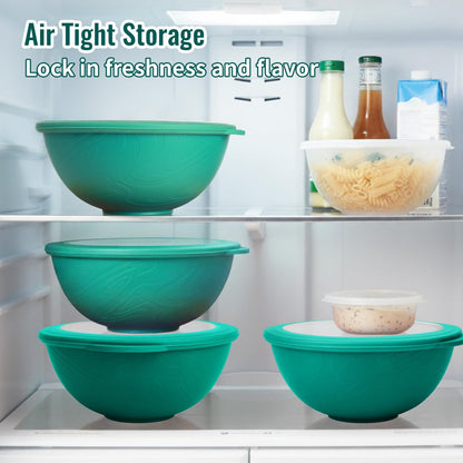 Wheat Straw Bowls 40 OZ, Unbreakable Salad Container for Lunch, Plastic Bowls with Lids, Microwavable Meal Prep Bowls for Cereal, Ramen, Soup, Leftovers - 4 Large Bowls and 4 Lids, Multi