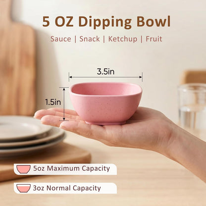 Wheat Straw Bowls 40 OZ, Unbreakable Salad Container for Lunch, Plastic Bowls with Lids, Microwavable Meal Prep Bowls for Cereal, Ramen, Soup, Leftovers - 4 Large Bowls and 4 Lids, Multi