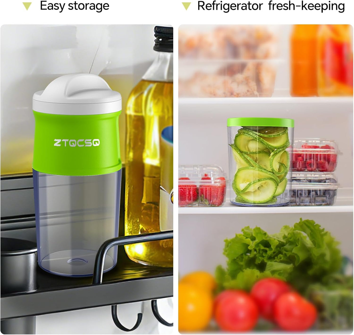 4 in 1 Vegetable Spiralizer Slicer for Veggie Noodles, Adjustable Thickness | Zucchini Spiralizer Veggie Noodle Maker for Cucumber/Zoodle/Salad/Spaghetti/Pasta with Food Container, Cleaning Brush, Black
