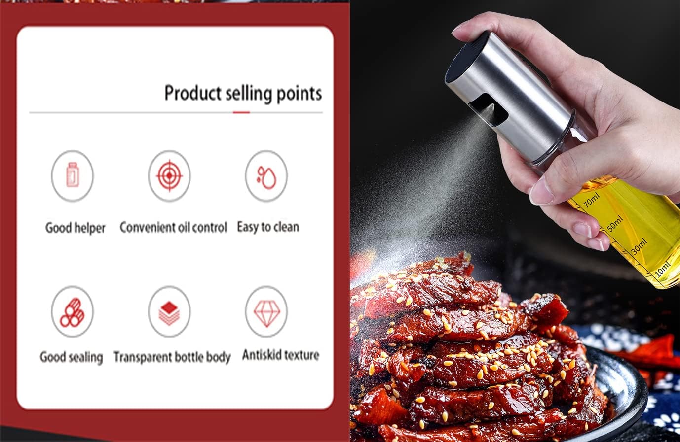 Oil Sprayer for Cooking,100ml Olive Oil Spritzer,Oil Sprayer for Air Fryer, Salad,BBQ,Roasting