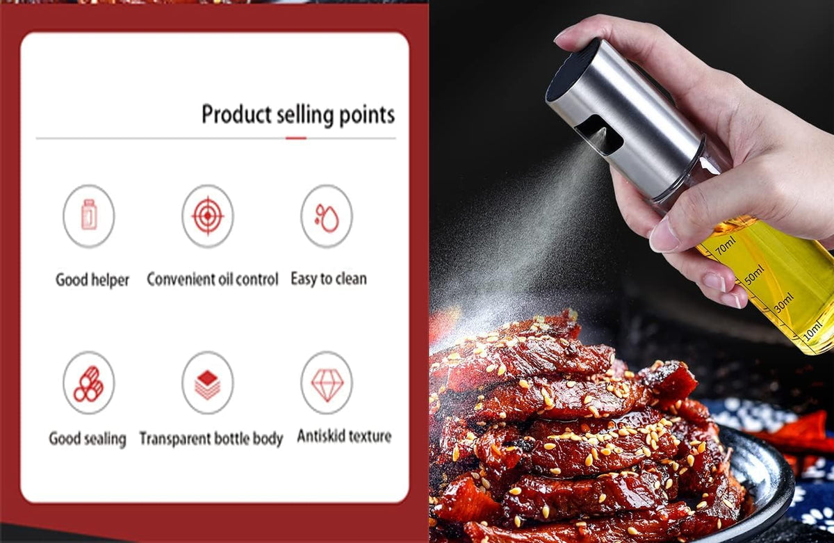 Oil Sprayer for Cooking,100ml Olive Oil Spritzer,Oil Sprayer for Air Fryer, Salad,BBQ,Roasting