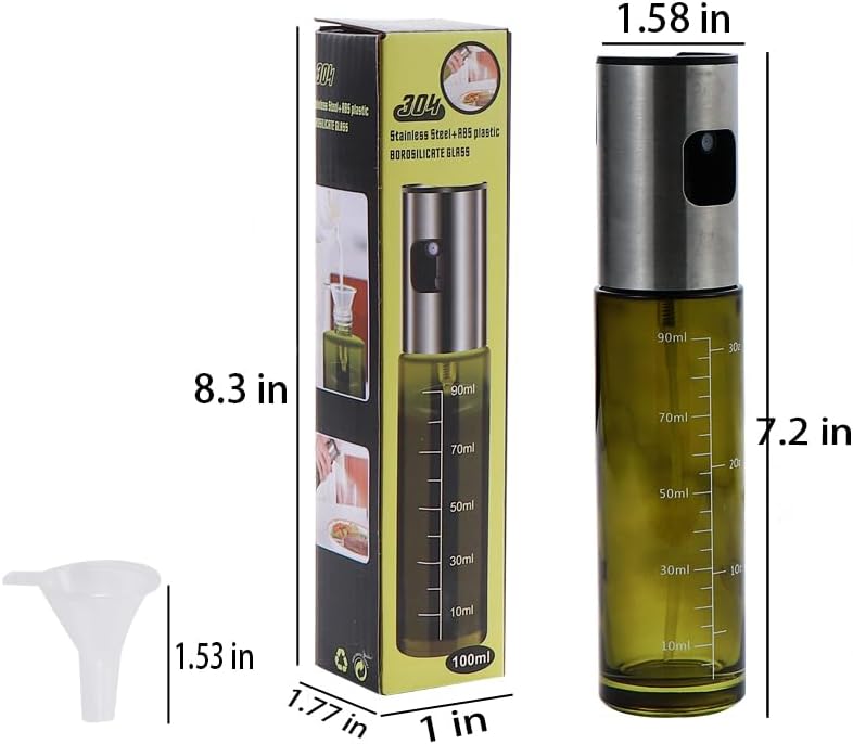 Oil Sprayer for Cooking,100ml Olive Oil Spritzer,Oil Sprayer for Air Fryer, Salad,BBQ,Roasting