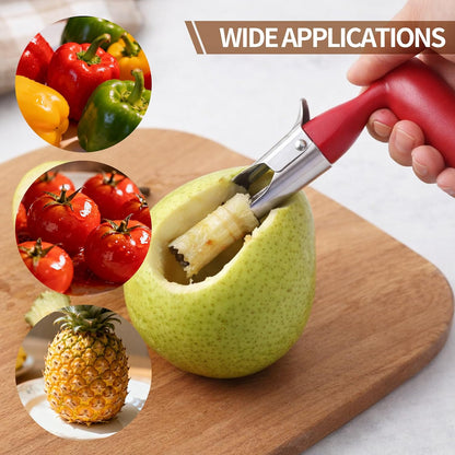 Apple Corer Tool, Ultra Sharp Serrated Blade, 304 Stainless Steel Apple Core Remover with Ergonomic Handle, Easy to Use & Clean, Dishwasher Safe for Apples, Pears & Baking – Red