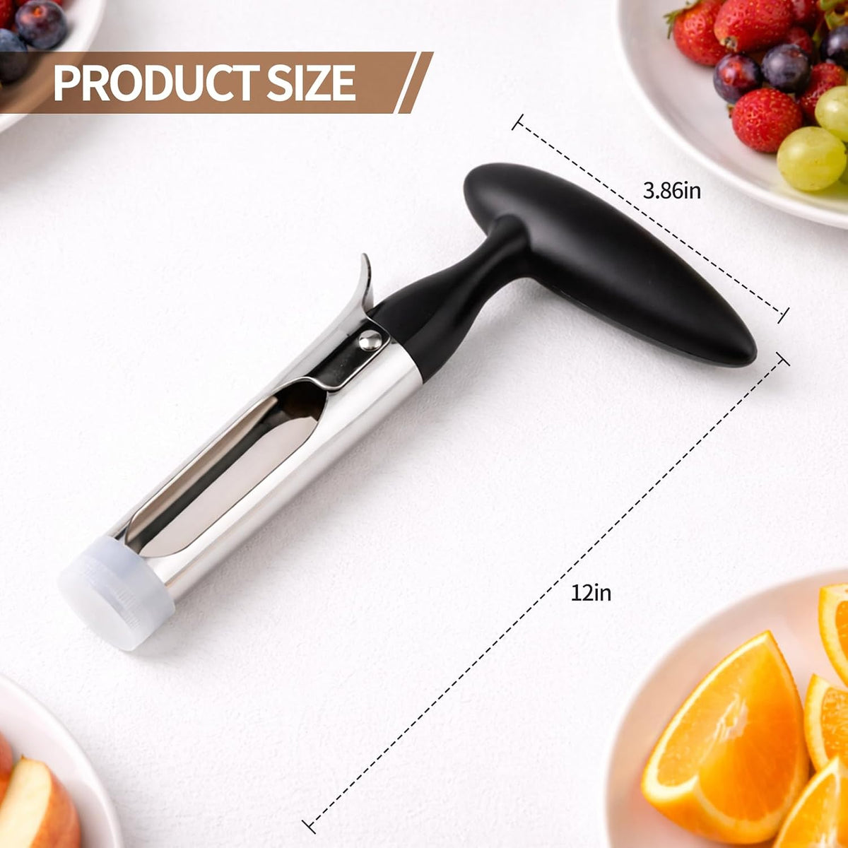 Apple Corer Tool, Ultra Sharp Serrated Blade, 304 Stainless Steel Apple Core Remover with Ergonomic Handle, Easy to Use & Clean, Dishwasher Safe for Apples, Pears & Baking – Red