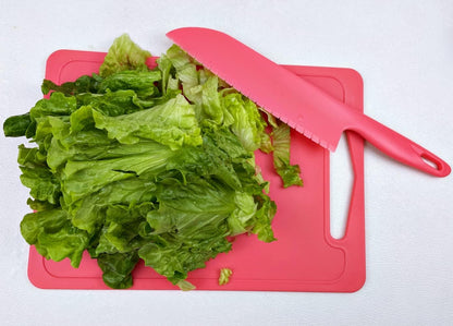 Professional Lettuce Knife, 11" Serrated Salad Cutter for Veggies, Fruit, Bread, Cake, Salad, Plastic Kitchen Nylon Knife for Cooking and Cutting to Prevent Turning Brown, Green