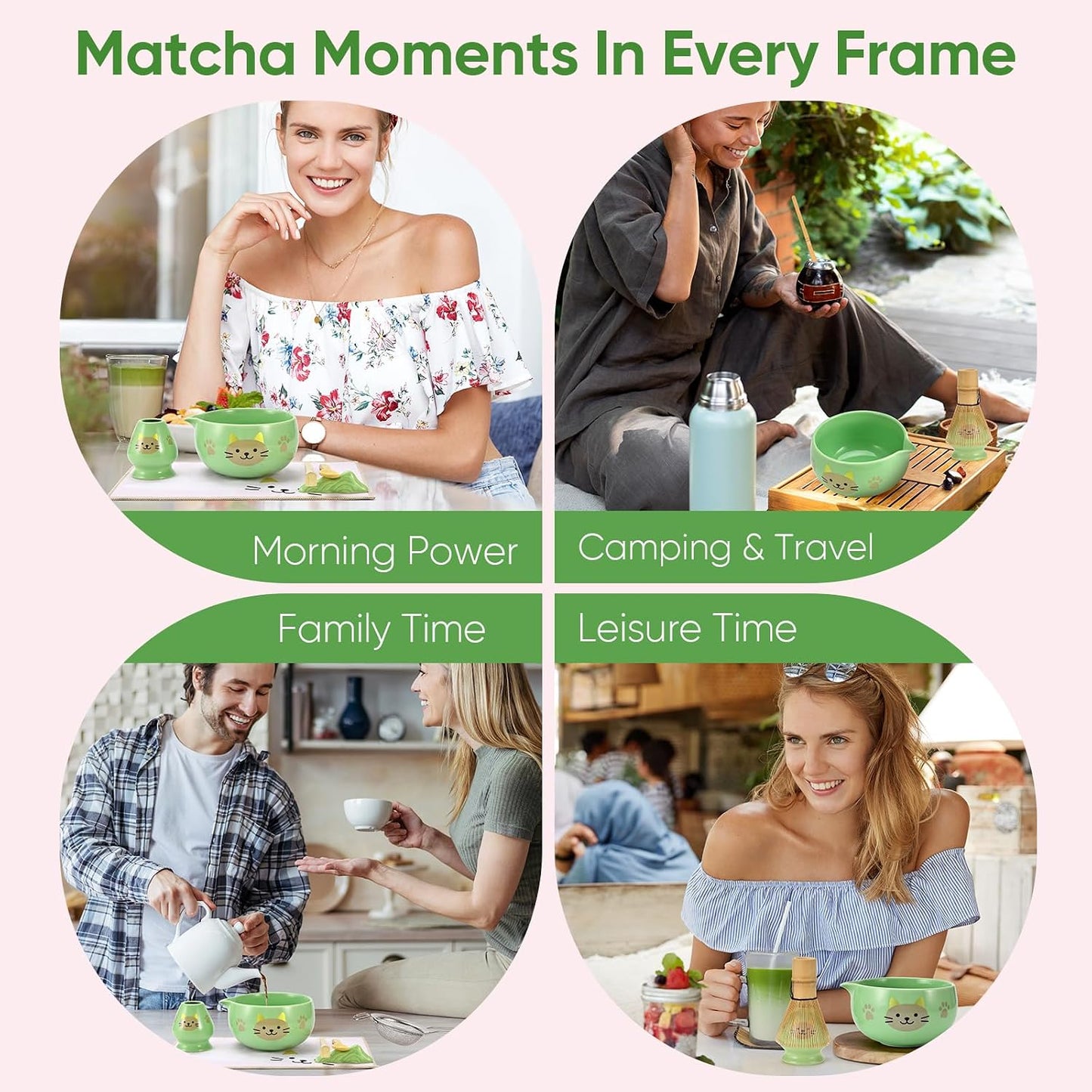 Matcha Whisk Set, 5Pcs Ceramic Matcha Set Includes Matcha Bowl, Matcha Whisk and Holder, Bamboo Scoop and Sifter, Ideal Matcha Bowl Set for Authentic Matcha Tea Experience