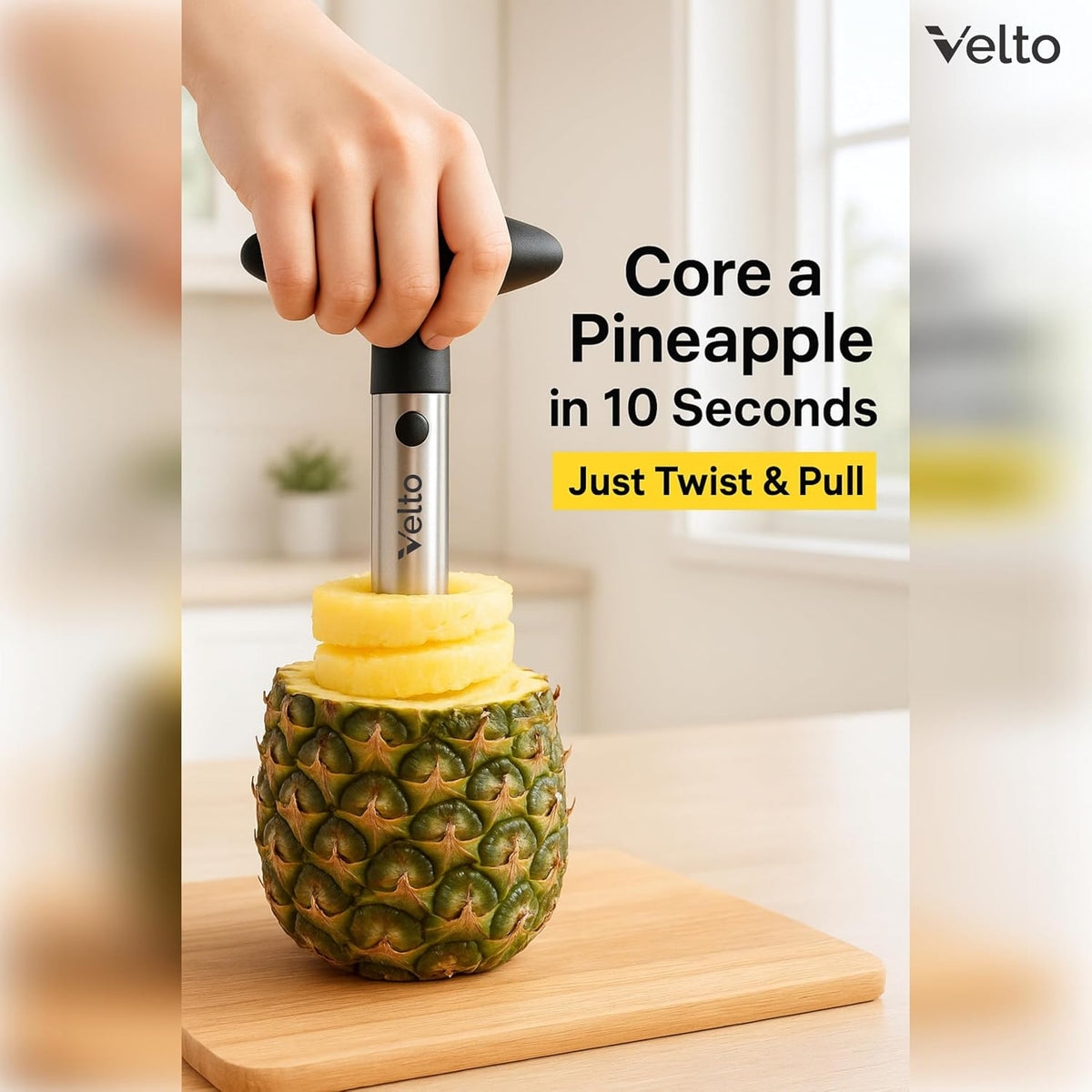 Pineapple Corer and Slicer, Watermelon Slicer, Cube Cutter & Fruit Fork Set