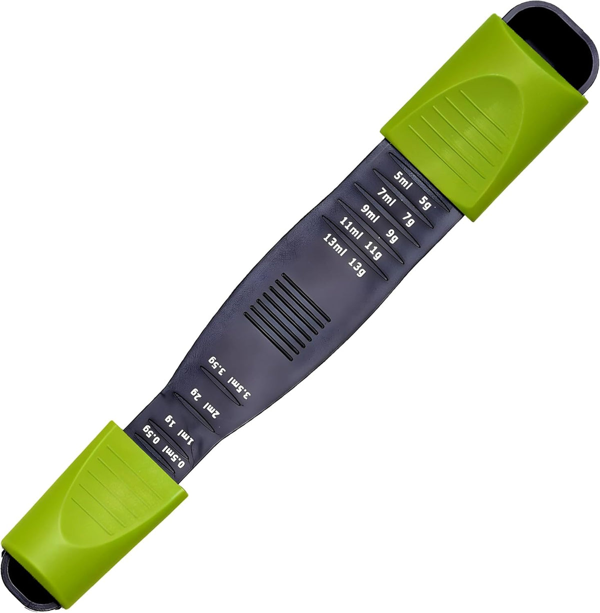 Adjustable Measuring Spoon, 9-in-1 Teaspoon & Tablespoon, Sliding | Dry & Liquid, 1/8 TSP to 1 TBSP, Double-Ended, Dishwasher Safe, Food-Grade Plastic - Performore, Black & Green