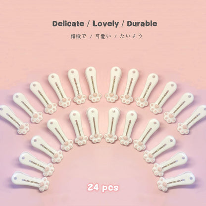 Plastic Clothespins Laundry Clothes Pins-24 Pack, Traceless Clothes Pegs, Bag Clips, Food Package Clip, with Cute Cat Claw Pattern