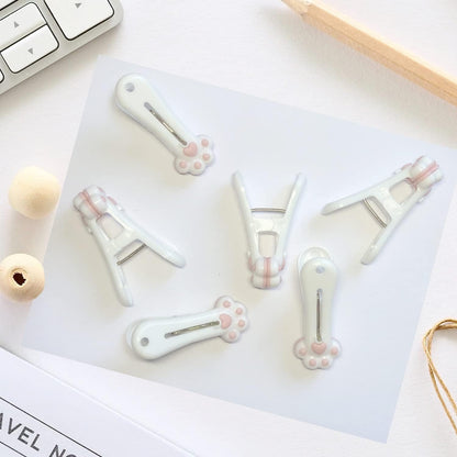 Plastic Clothespins Laundry Clothes Pins-24 Pack, Traceless Clothes Pegs, Bag Clips, Food Package Clip, with Cute Cat Claw Pattern
